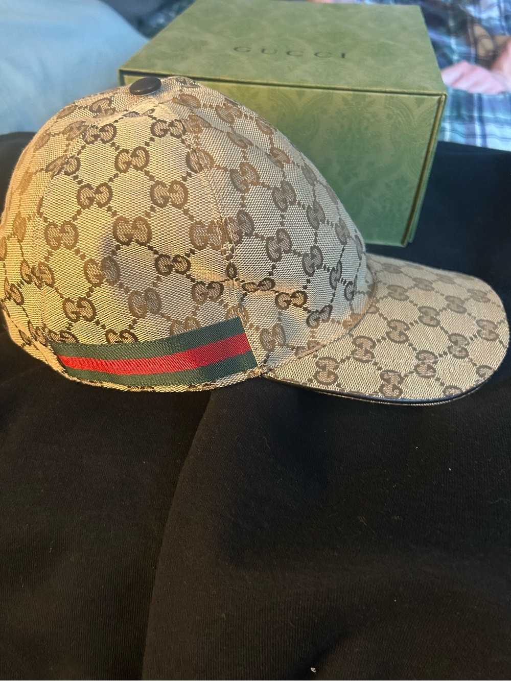 Authentic Gucci GG Baseball Hat with Web Stripe - BRAND NEW WITH TAGS - Picture 2 of 8